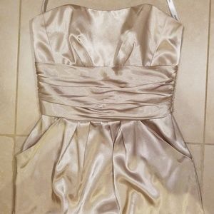Champagne Strapless Formal Dress
